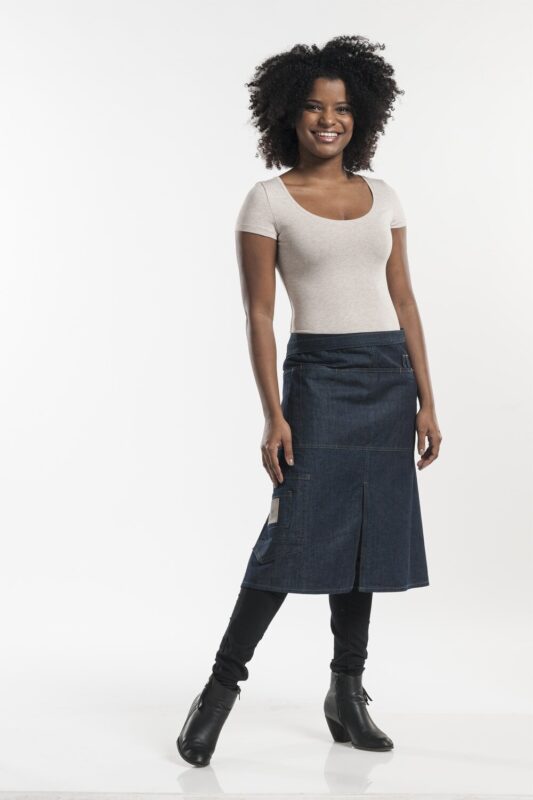 Tablier de bistrot en jean, blue denim