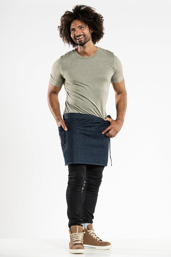 Tablier de bistrot en jean, blue denim