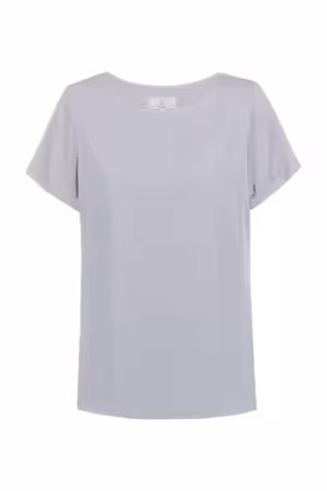 Damen-Chiffon-Bluse Kurzarm, silber