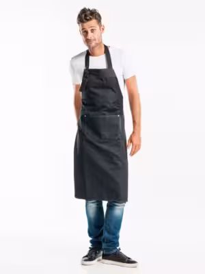 Latzschürze, black denim