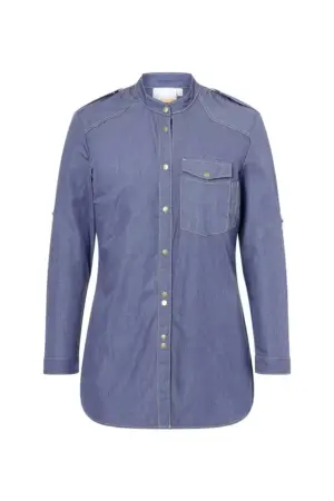 Damen-Jeanskochbluse, vintage blue