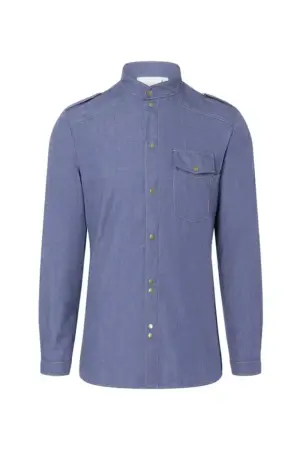 Herren-Jeanskochhemd, vintage blue