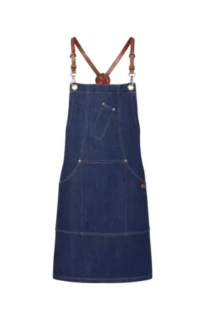 Tablier à bavette, denim blue