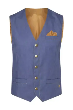 Herren-Jeansweste, vintage-blue